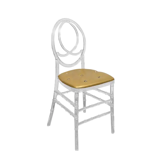 Acrylic Chiavari Chair-Beige Cushion for rent