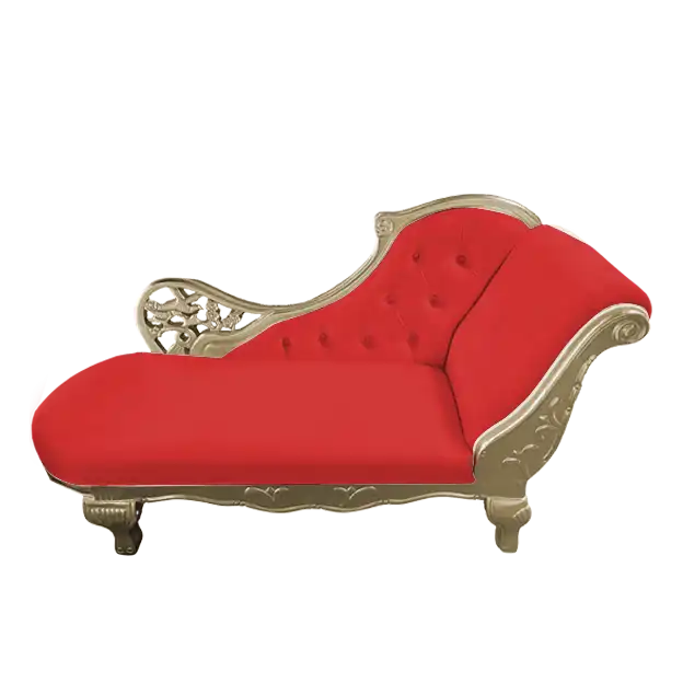 Bridal Villa Antique Sofa designs Solid Wood Chaise Lounge-Red