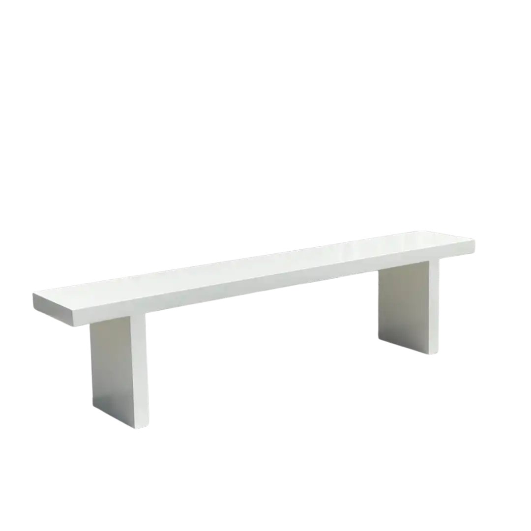 White Bench without Cushion