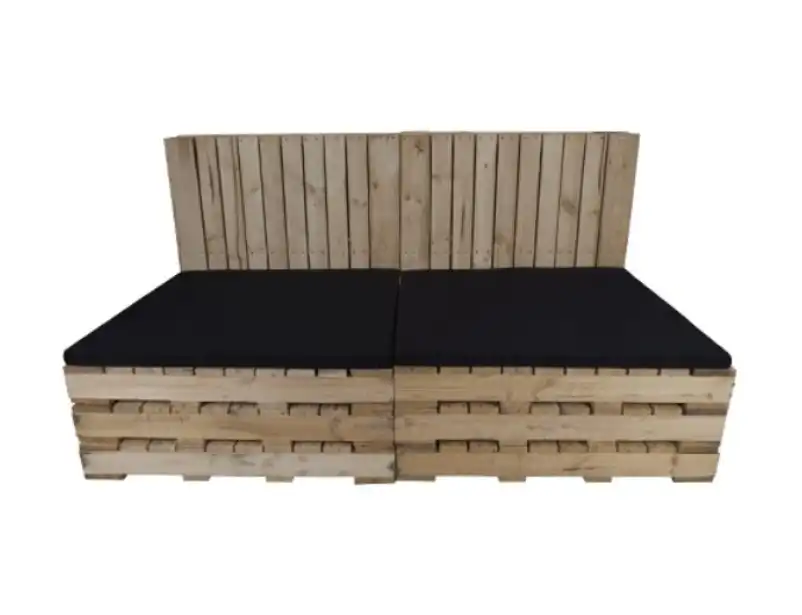 Pallet Sofa Four Seater Black Cushion