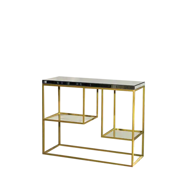 Golden Glass Side Table for rent