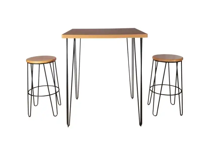 Hairpin Square Cocktail Table - Black Legs for rent