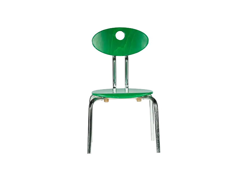 Kids Wooden Metal Leg Chair - Green