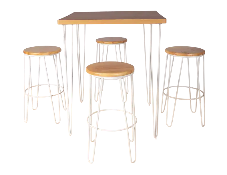 Hairpin Bar stool White Leg for rent