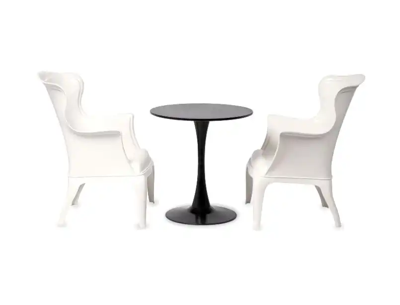 Glossy Elegant Arm White Chair for rent