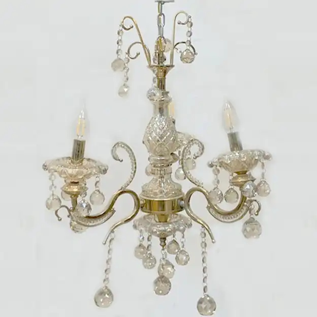 Golden Crystal Chandeliers-3 Bulbs for rent