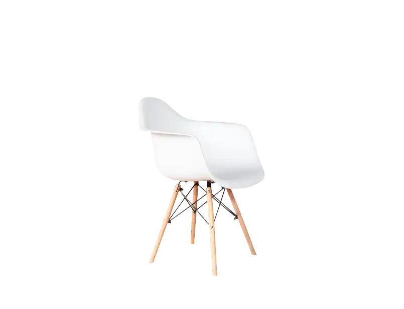 Scandinavian White Armchair