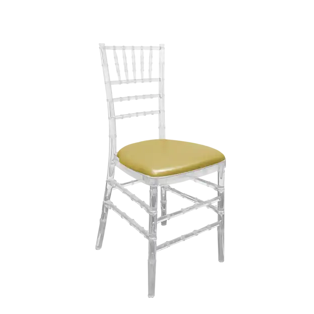 Acrylic Chiavari Chair-Gold Leather Cushion ATHOOR-SKU-000010