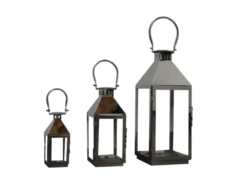 Metal Lanterns Silver Set