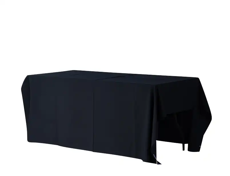 Rectangle Dining Table with Full Cloth - Black for rent