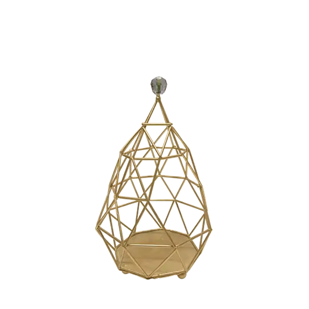 Gold Geometric Metal Candle Holder for rent