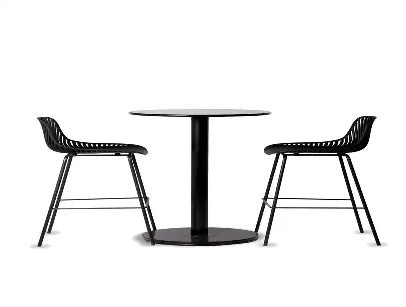 Round Cocktail Table - Black for rent