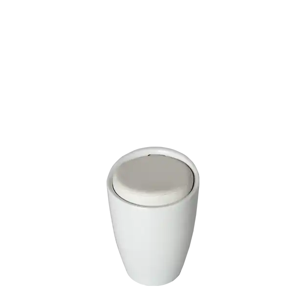 White Plastic Leather Ottoman ATHOOR-SKU-000261
