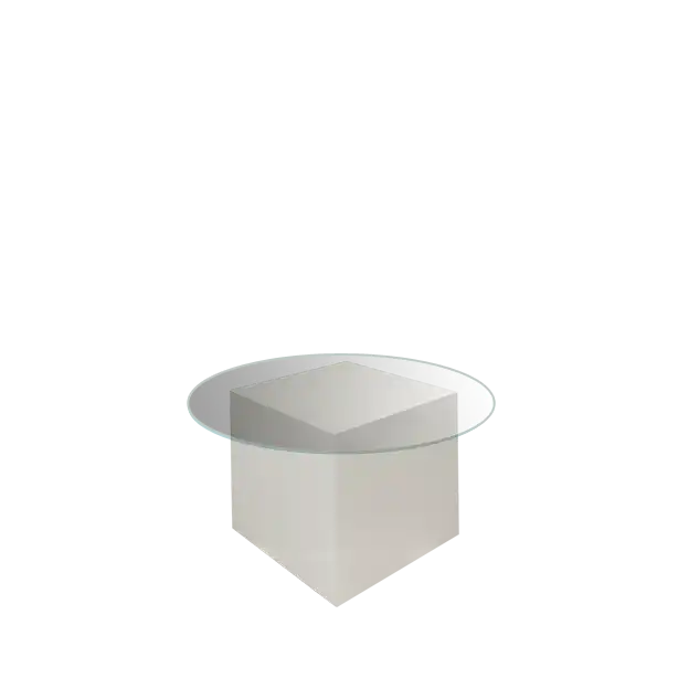 Le minou Coffee Table Round Glass Top - White