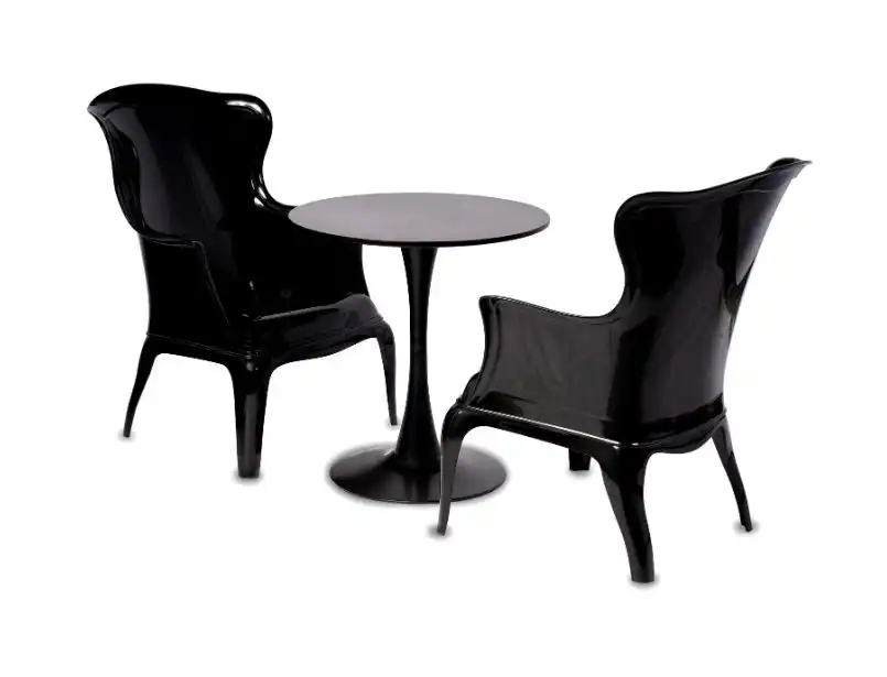 Glossy Elegant Arm Black Chair for rent