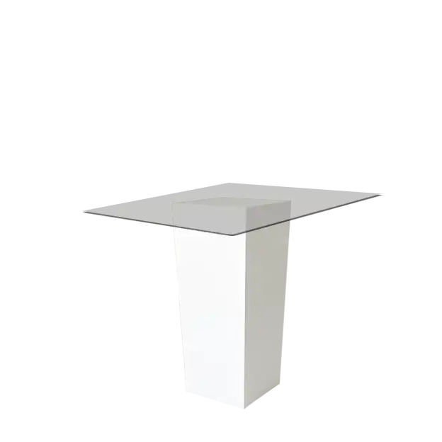 Le Minou Square Glass Cocktail Table - White