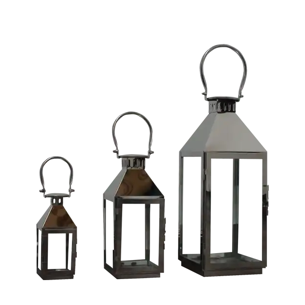 Metal Lanterns Silver Set for rent