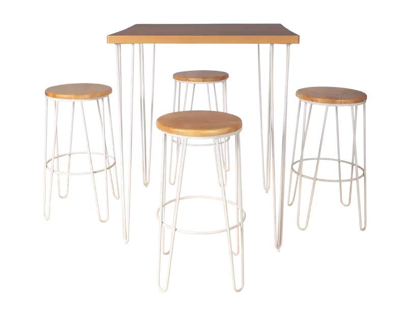 Hairpin Square Cocktail Table - White Legs for rent