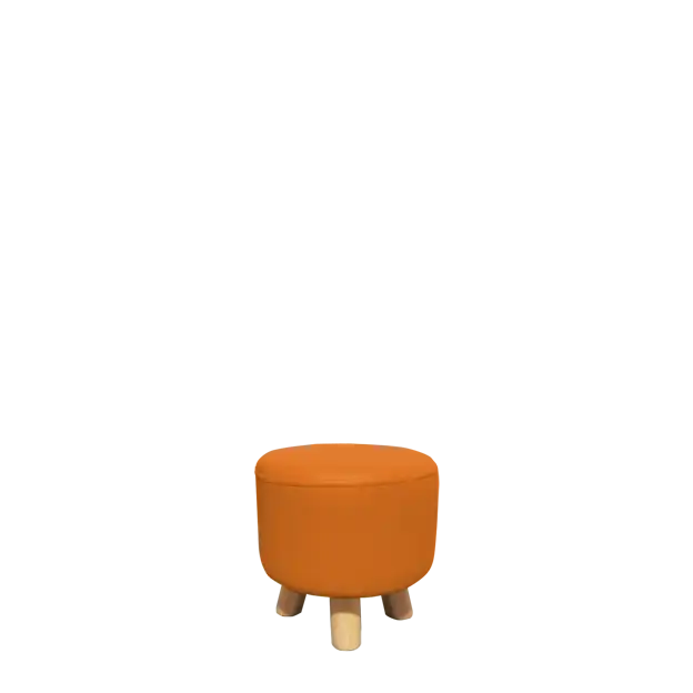 Rounded Leather Wooden Leg Chair-Orange ATHOOR-SKU-000427