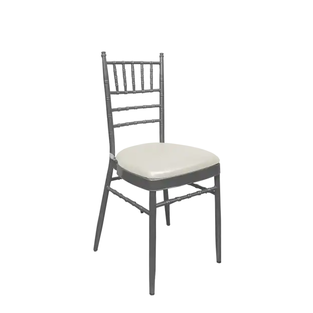 Chiavari Chair Silver-White Leather Cushion ATHOOR-SKU-000023