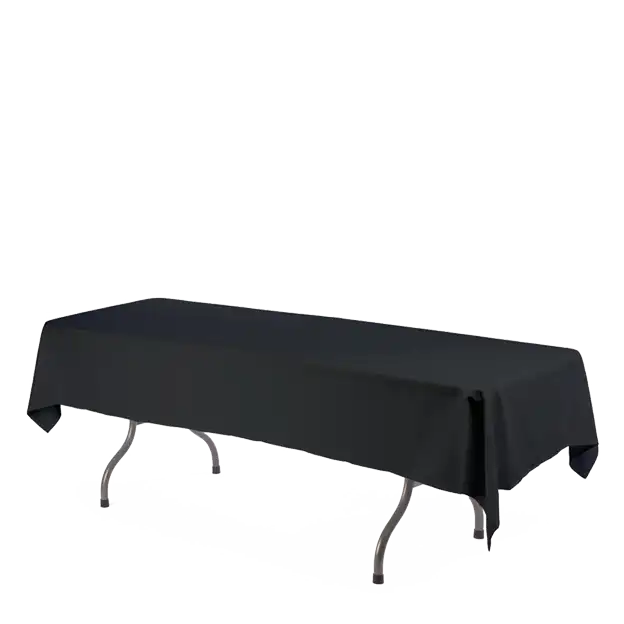 Buffet Rectangular Table with Full Black Cloth