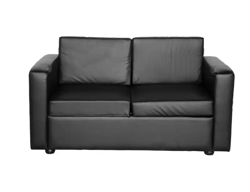 Midnight Black Single Seater Leather Sofa for rent