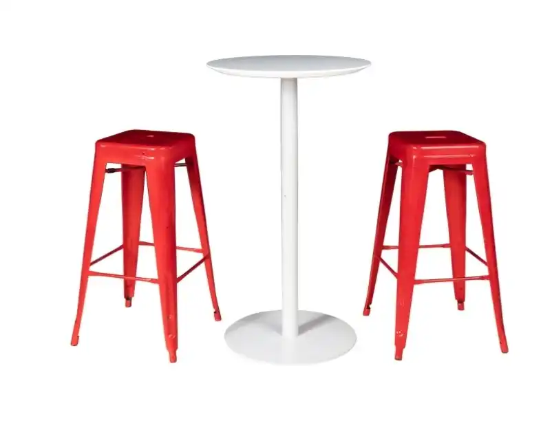 Round Cocktail Table - White for rent