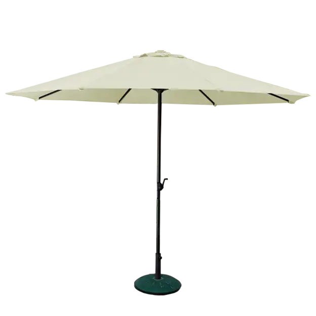 2.7 MeterX2.7 Meter Beige Outdoor Umbrella With Base