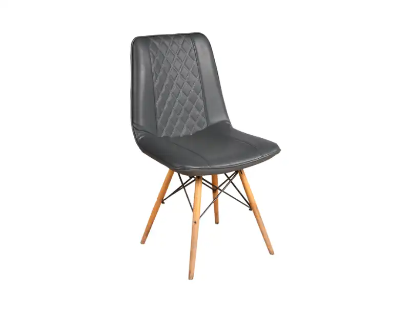 Scandinavian Leather Gray Chair