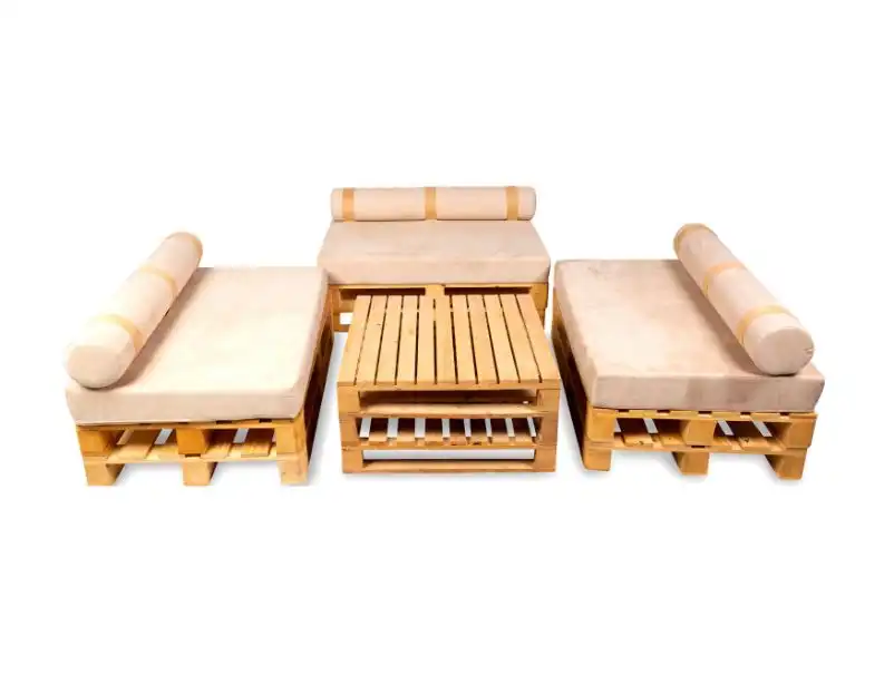 Pallet Sofa Two Seater Beige for rent