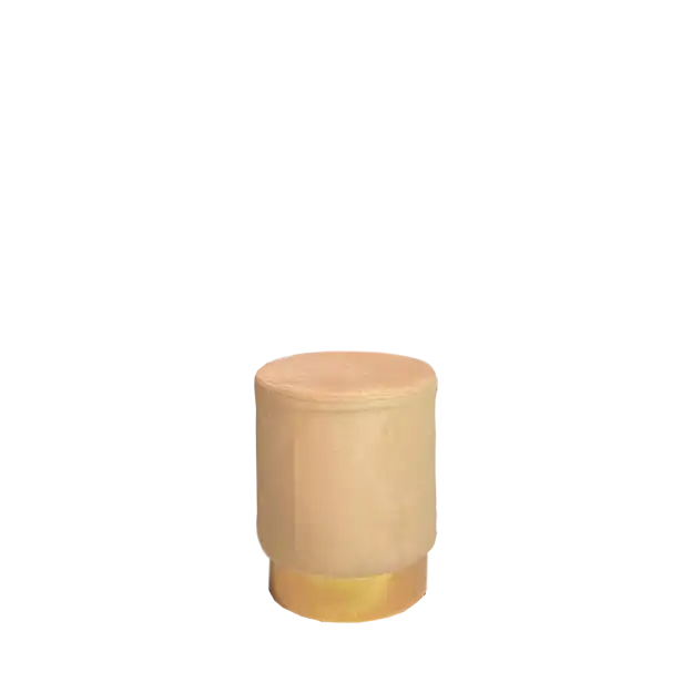 Rounded Peach Gold-Bottom Ottoman for rent