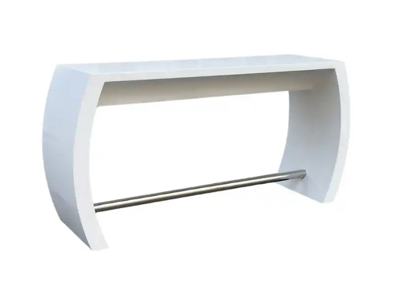 Curve Glossy Bar Table - White