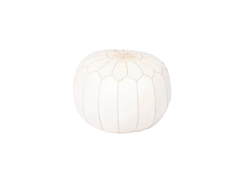 Moroccan Pouf - White