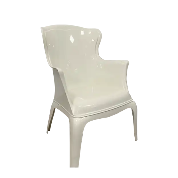 Glossy Elegant Arm Chair-White
