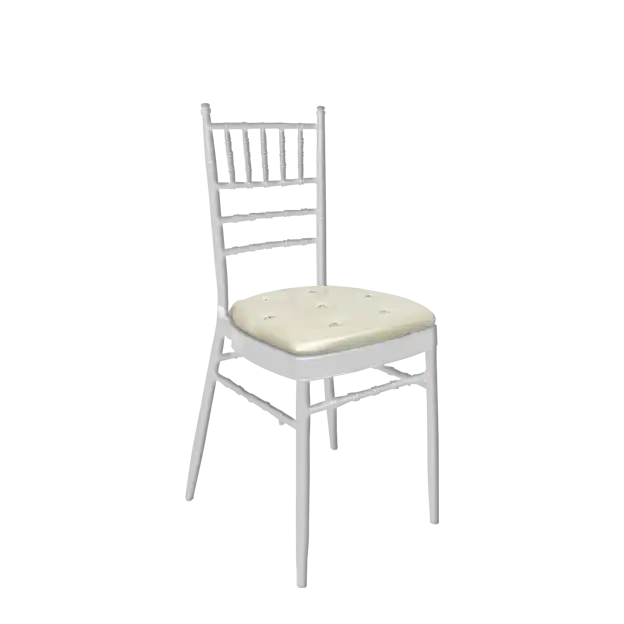 Chiavari Chair White-White Button Cushion for rent