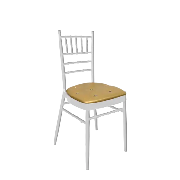 Chiavari Chair White-Golden Button Cushion