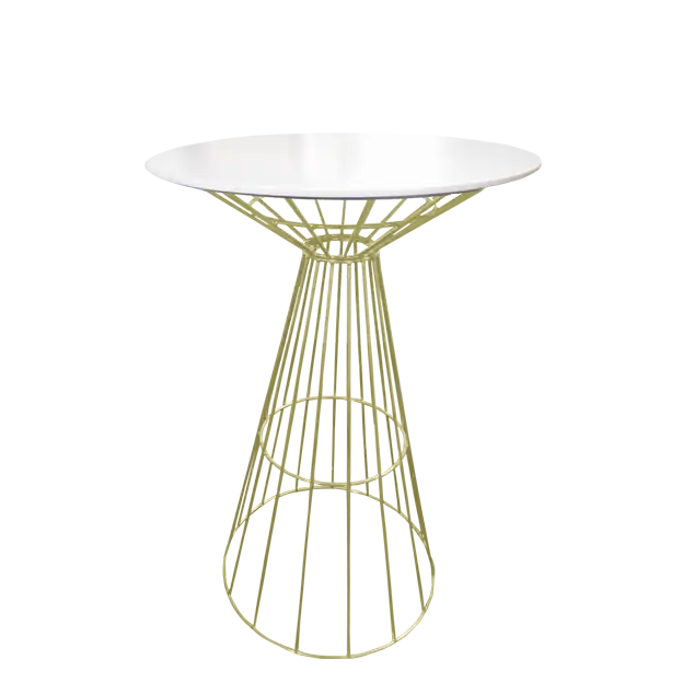 Wired Cocktail Table - Gold & White