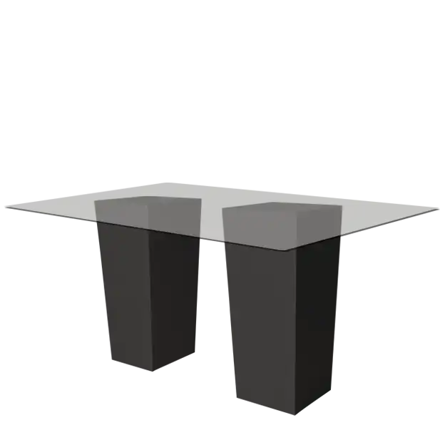 Le Minou Rectangle Glass Cocktail Table - Black