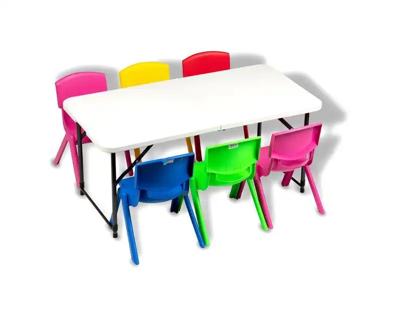 Kids Foldable Rectangular Table - White for rent