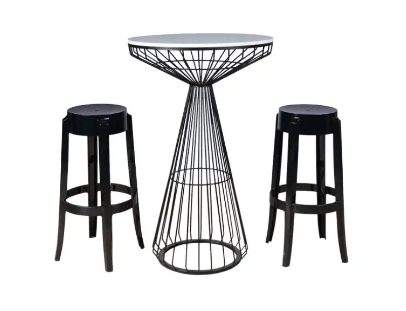 Charles Ghost Bar stool - Black for rent