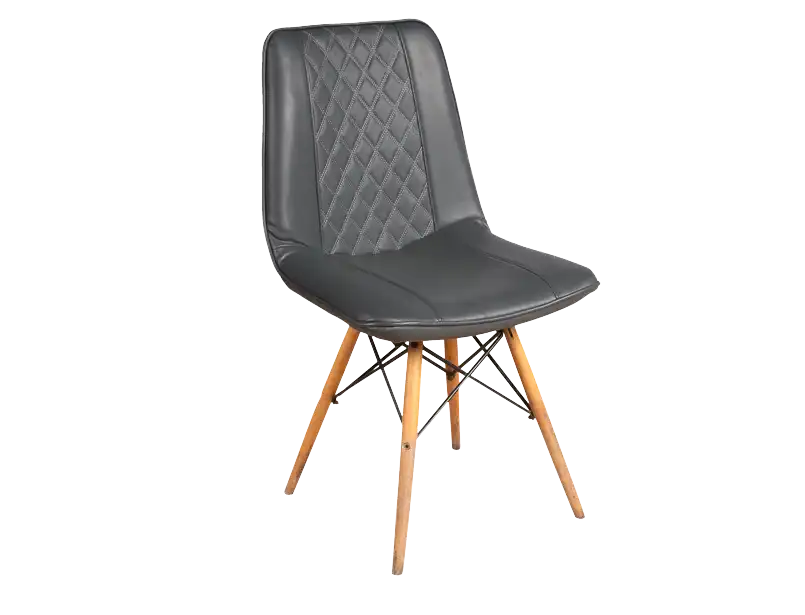 Scandinavian Leather Gray Chair