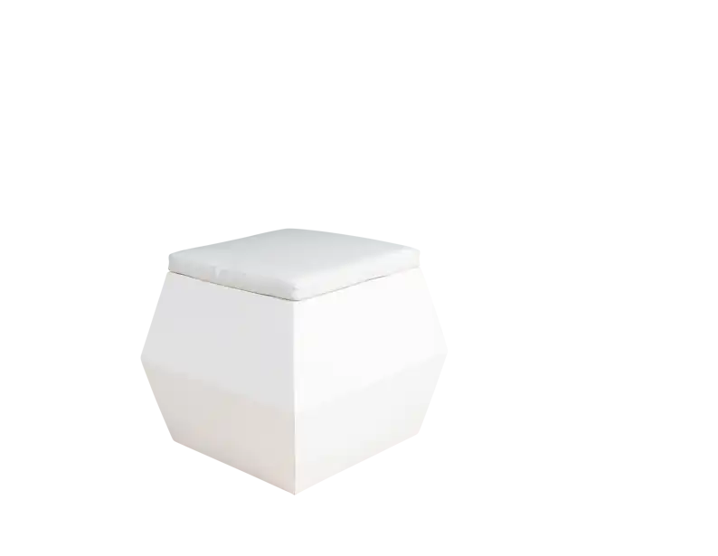 Hexa White Ottoman for rent