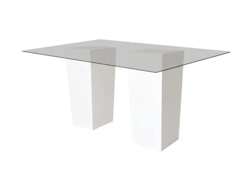 Le Minou Rectangle Glass Cocktail Table - White