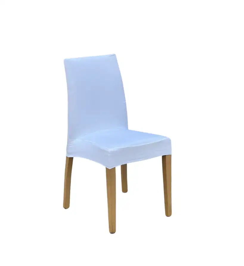 Louisa Solid Oak Dining Chair with White Cloth Cover ATHOOR-SKU-000774