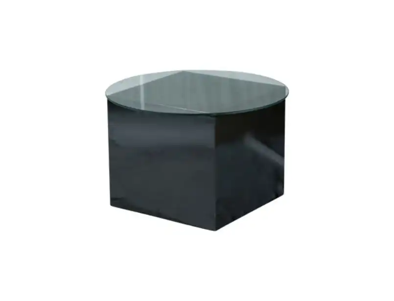 Le minou Coffee Table Round Glass Top - Black for rent