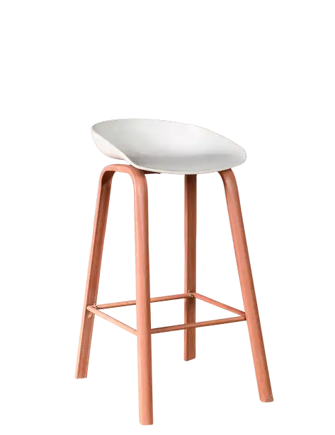 Scandinavian Bar Stool - White Seat for rent