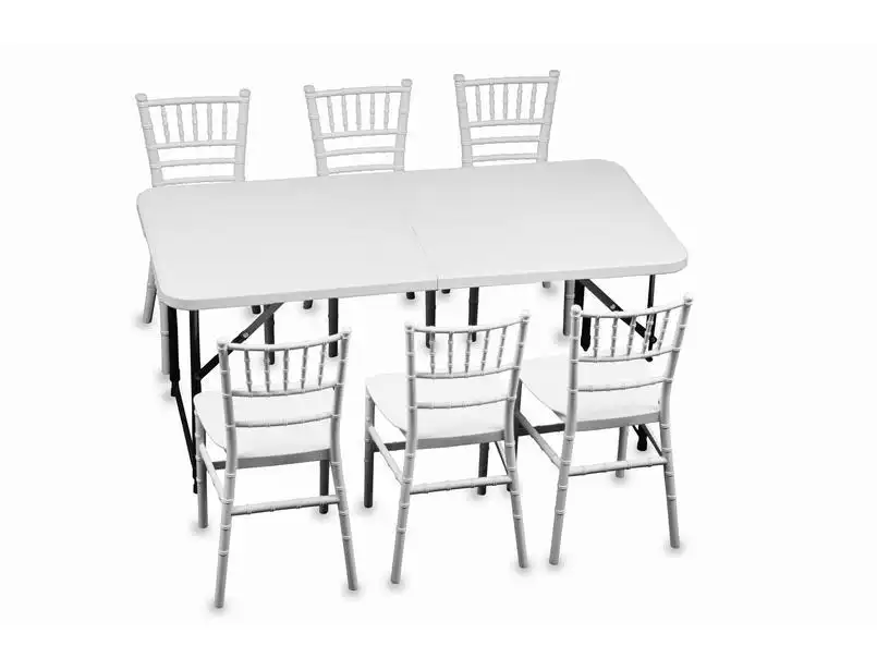 Kids Foldable Rectangular Table - White for rent