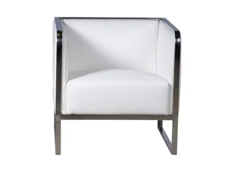 Metal Base Single Seater Sofa - White for rent