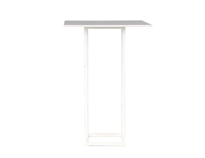 Square Metal Base Cocktail Table - White for rent