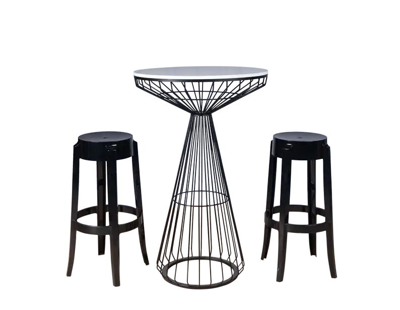 Charles Ghost Bar stool - Black for rent